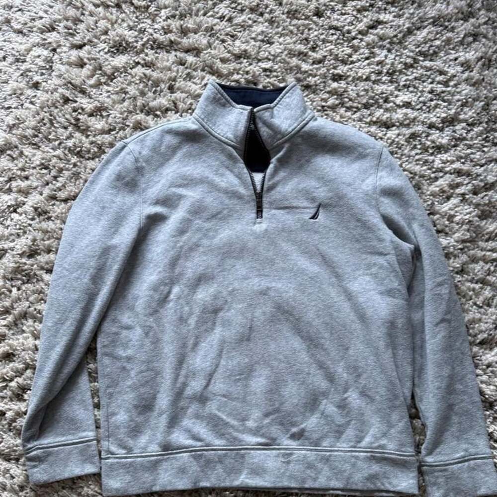 Nautica Gray 1/4 Zip Pullover Sweatshirt